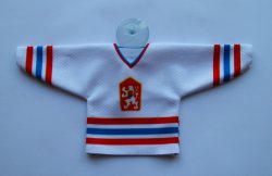 ČESKÝ HOKEJ mini dres reprezentace ČSSR 1976 retro bílý
