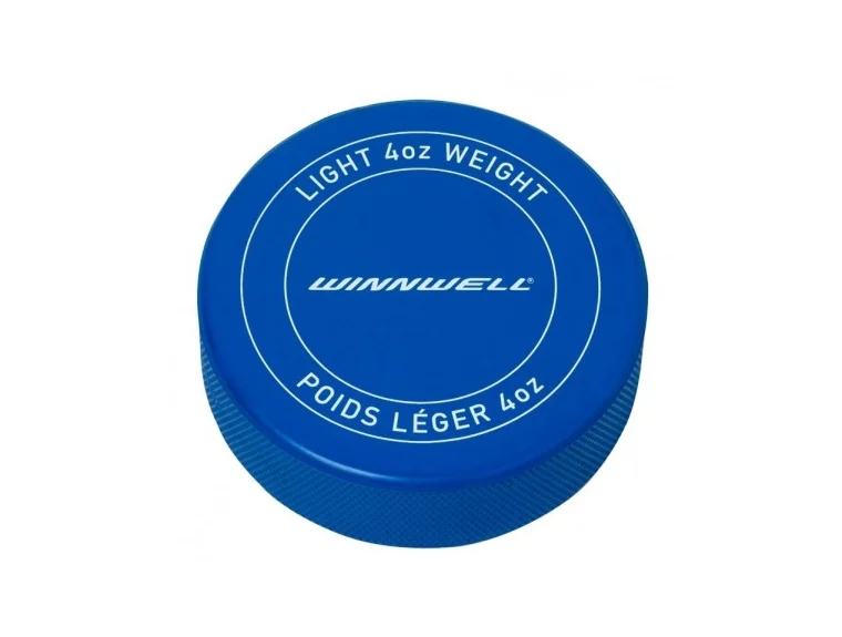 WINNWELL puk hokej modrý odlehčený s logem